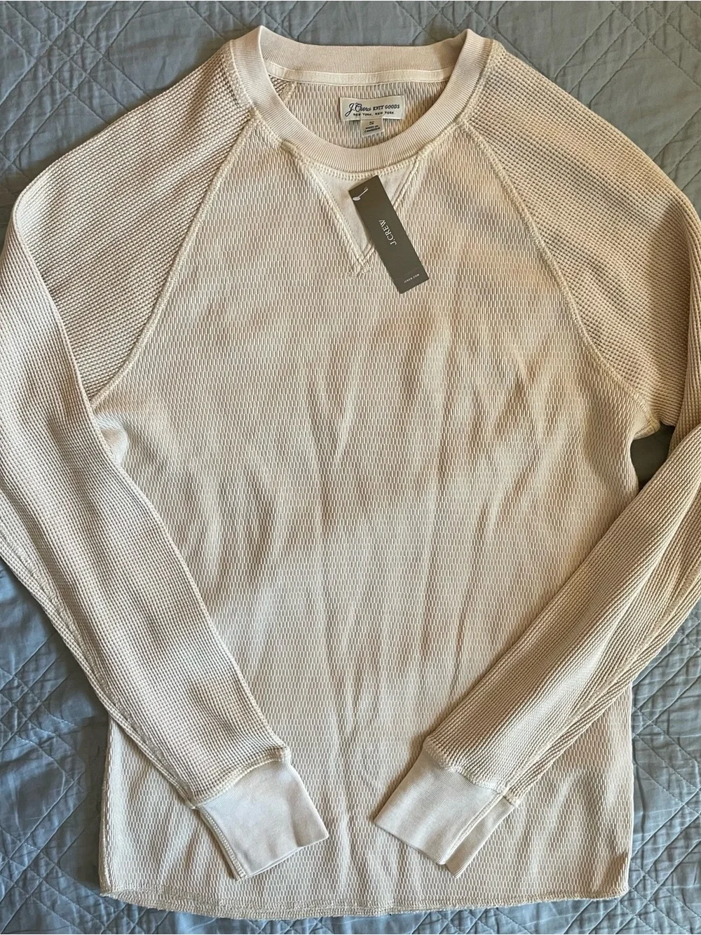 J. Crew Cream Waffle-Knit Crew Sweatshirt